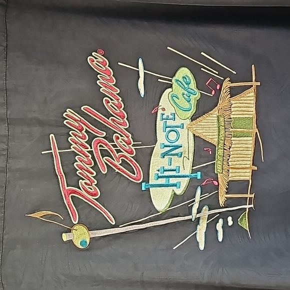 TOMMY BAHAMA 💯 % Silk, casual button-down shirt. Enbroidery back. Lg - Picture 6 of 9